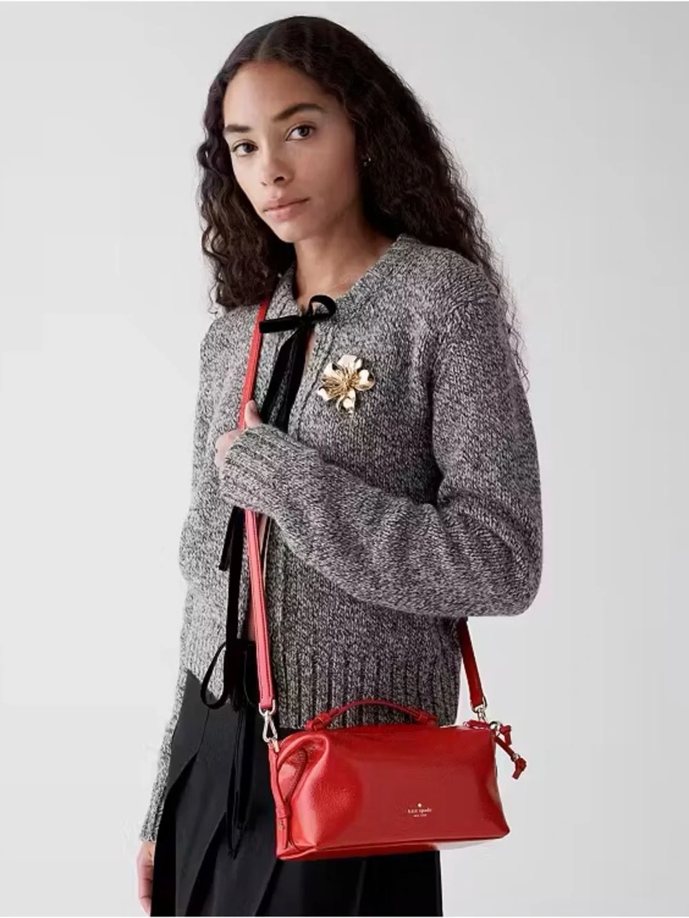 ♠️Kate Spade Billie Shiny Patent Leather Convertible Crossbody Bag, Red NEW NWT